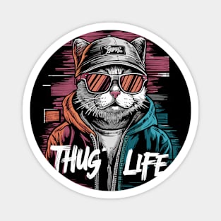 Thug Life Cat Design in Bold Colors Magnet